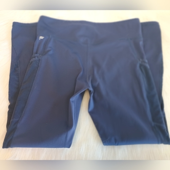 Fabletics Navy 7/8 Leggings Mesh Side Panel Pocket Small - Picture 2 of 7